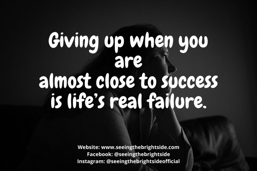 never giving up